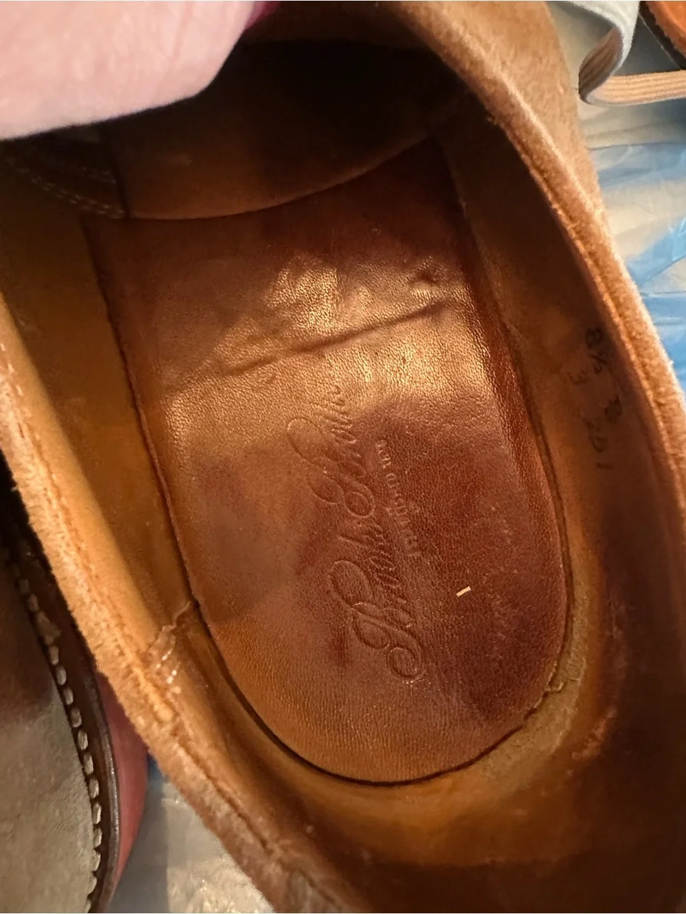 Men's Suede Derby Shoes in Light Brown Brooks brothers - Picture 4 of 6